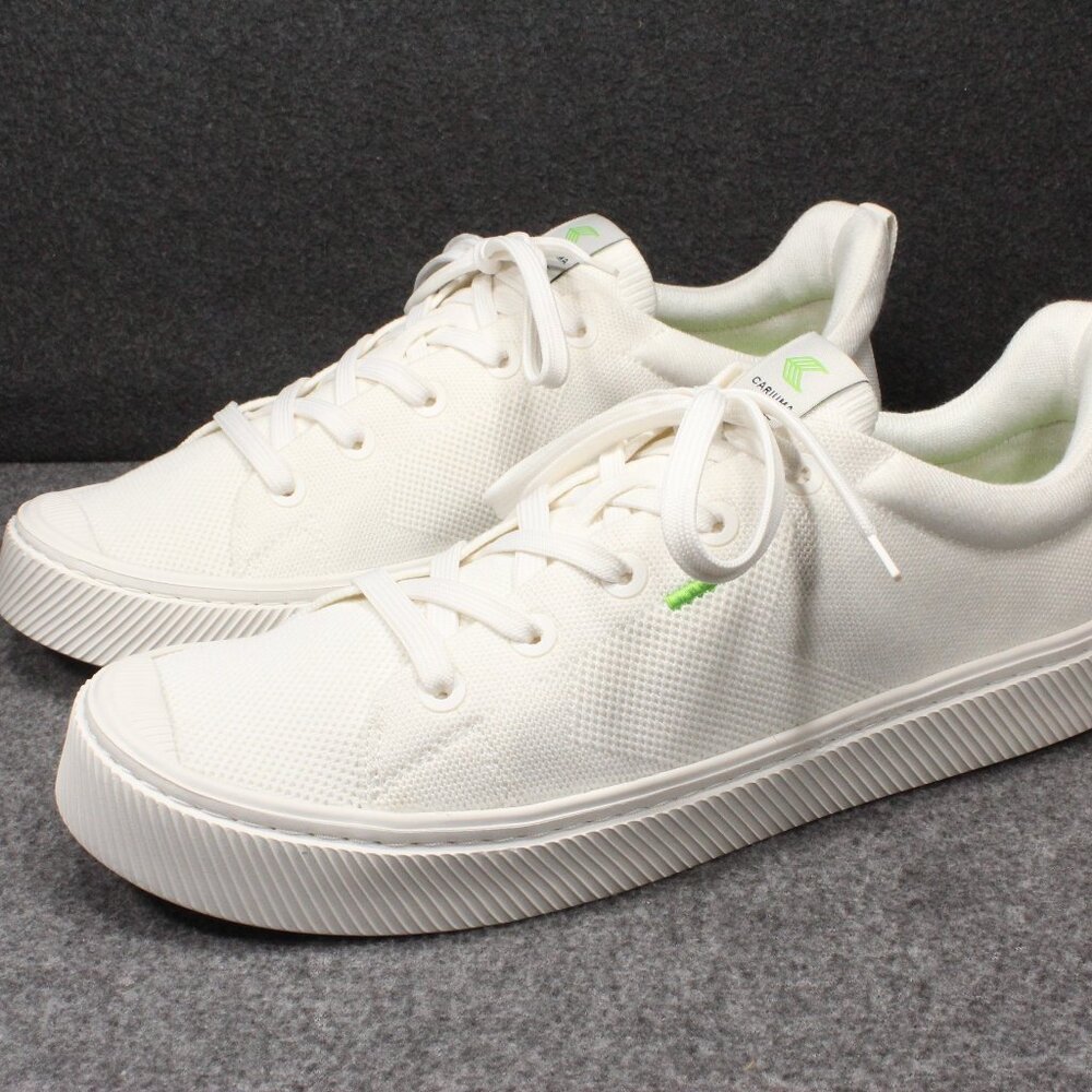 Cariuma IBI Off White Knit Sneakers Unisex Low Top Size Mens 12.5 Womens 14